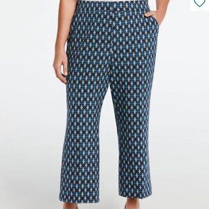 NEW Ella Rafaella Pants Medallion Print Cropped  Pant Wide Leg Blue Size 12 NWT